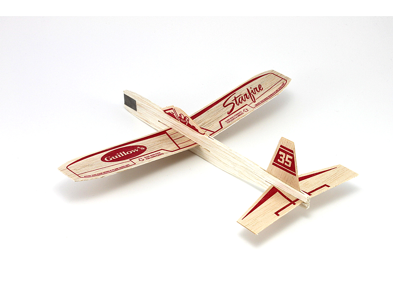 Guillow's Bullseye Balsa Wood Biplane Flying Toy 24-Piece Display Pack GUI-43DIS 